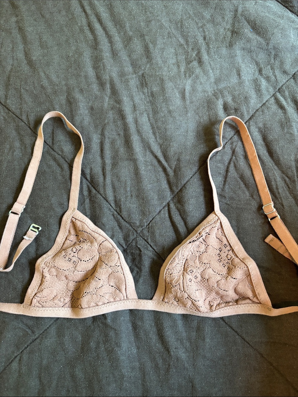 Lace Triangle Bralette in Nude Blush